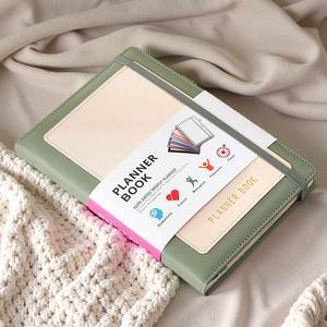 Pu Leather PP Hardcover Saddle Stitching 100gsm Self Care Thick Journals Notebook Planner with Elastic Band - Product Image 5