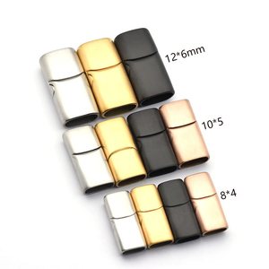 Thép Không Gỉ Vòng Đeo Tay Từ Tính Móc Khóa Hình Chữ Nhật Đồ Trang Sức End Mũ Mạnh Mẽ Khóa Đóng Cửa Cho Nam Giới Dây Da Bangle Đồ Trang Sức - Product Image 3