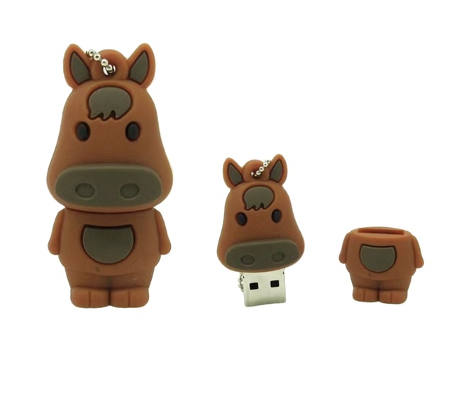 Corporate Gift Cute Animal Horse Shape Soft PVC USB Flash Drive Your Logo Horse Shape Pen Drive