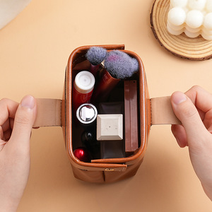 Wholesale <b>Make</b> <b>up</b> Pu <b>Leather</b> Makeup <b>Bag</b> Luxury Travel Cosmetic <b>Bag</b> Custom logo Travel Electronic Accessories Organizer Pouch - Product Image 3