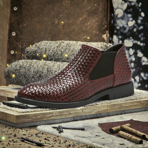 Bottines <span class=keywords><strong>Chelsea</strong></span> en <span class=keywords><strong>cuir</strong></span> véritable avec logo personnalisé pour hommes, chaussures en caoutchouc Camisa avec boucle - Product Image 3