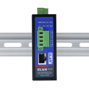 ZLAN 5212DI RS485 ตัวแปลงสัญญาณ RS485 เป็น Ethernet MQTT Gateway แบบแยกสัญญาณ รองรับ RS485 สองช่องสู่ Modbus RTU <span class=keywords><strong>TCP</strong></span> <span class=keywords><strong>Serial</strong></span> Server - Product Image 1
