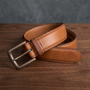 Cinturón de Vestir para Niñas, Estilo Vintage, Color Marrón, Cuero Genuino de Búfalo de Primera Calidad, Hebilla Cuadrada de Acero, Impermeable, 3.8CM - Product Image 1