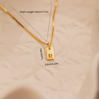 Colliers tendance pour femmes avec pendentifs lettres de A à Z en acier inoxydable plaqué or 18 carats, bijoux fantaisie anti-ternissement