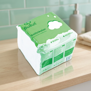 Serviettes en papier Bulut Soft 1 pli 23x23cm Blanc givré 100x40 pièces Sac Usage domestique Origine UZ Vente en gros - Product Image 2