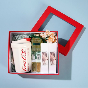 Window gift <b>box</b> paper gift <b>box</b> with clear window gift <b>box</b> with ribbon bow rectangular favor <b>box</b> gift hamper <b>box</b> - Product Image 3