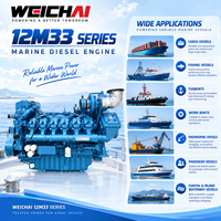 Moteur marin haute puissance WEICHAI 12M33C1200-18 882kW 1183HP 1800RPM 39.2L Moteur diesel turbocompressé pour navire commercial