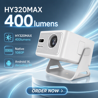 Projecteur de cinéma maison intelligent à résolution native 1080P HY320MAX, 400 lumens ANSI réels, décodage 8K, projecteur de films LED portable