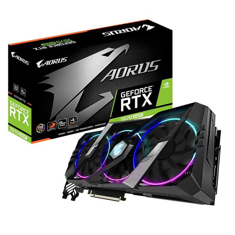 Видеокарта GIGABYTE AORUS NVIDIA RTX 2070 SUPER 8G с экстремальным разгоном 8 Гб GDDR6 256 бит