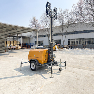 Generador de luz de torre de remolque de alta potencia de 6kw para estaciones de ferrocarril concurridas Arranque automático/remoto de larga duración para áreas amplias - Product Image 1