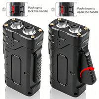 Lampe torche LED d'urgence à manivelle et à pression manuelle, étanche, rechargeable, portable, pour l'extérieur