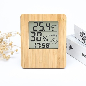 Madeira Sólida Desktop Despertador De Bambu Multifuncional <span class=keywords><strong>LCD</strong></span> Eletrônico Temperatura Umidade Exibição Mesa Relógios - Product Image 6