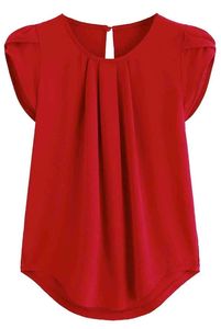 Nouvelle Arrivée Femme : Blouse Plissée Élégante Sans Manches Unie pour Vacances, Style Décontracté - Product Image 2