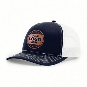 Casquettes Richardson 112 Trucker à 6 panneaux en maille avec logo personnalisé et patch en cuir, casquettes Trucker personnalisées - Product Image 1