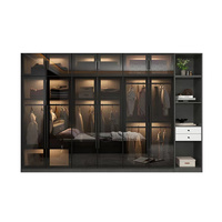 Armoire de Chambre à Coucher à Portes Battantes en Bois et Verre, Design Nouveau, Fabrication Personnalisée