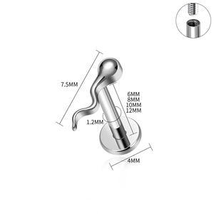 Venta al por mayor ASTM G23 titanio estrella forma bisagra pendiente CZ incrustaciones con bisagras Clicker nariz anillo mujeres Piercing joyería - Product Image 3
