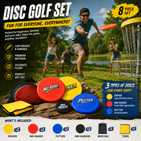 Lot de 8 disques de golf personnalisés avec logo, comprenant Driver, Mid-Range, Putter, Mini marqueur, avec sac de rangement en filet et serviette, impression personnalisée