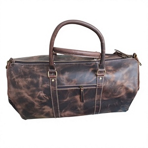Sac de voyage en cuir véritable 100% personnalisé OEM ODM, léger, multifonctionnel, grand espace, style tendance, fermeture éclair - Product Image 5