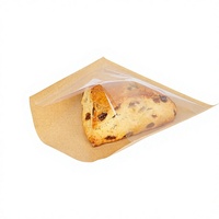 Sacs en papier kraft brun auto-scellants de qualité alimentaire, résistants à la graisse, pour biscuits, beignets, pâtisseries
