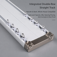 Supports de rail de rideau longs en alliage d'aluminium robuste, style minimaliste sans support, glisse silencieuse, embouts de rail de rideau cachés