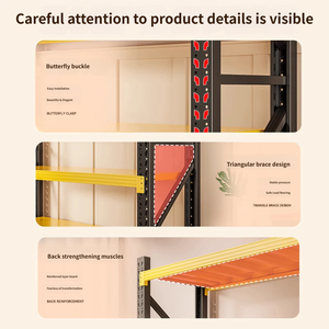 מתלה תצוגה רב-שכבתי לאחסון, עשוי פלדה עבה, מתכוונן וחזק, לארגון הבית והמרפסת - Product Image 3