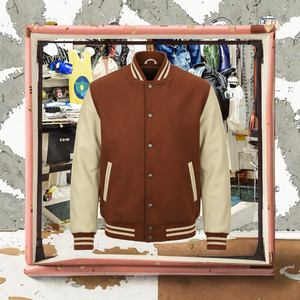 Wholesale Plus Size <b>Varsity</b> <b>Bomber</b> <b>Jacket</b> <b>Men</b> Unisex Custom Embroidery Baseball Letterman High Street Windproof Breathable - Product Image 3