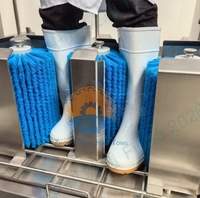 Machine de lavage et de désinfection automatique pour bottes d'abattoir et de laboratoire alimentaire avec système de contrôle d'accès
