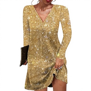 European American <b>Sequin</b> Beaded Tassel Sleeveless Vest V-Neck A-Line Chiffon Autumn Party Floor-Length Natural Waist Candy Color - Product Image 3