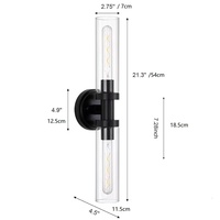 Lampu Dinding Desain Nordik 9W 10W dengan Alas Besi dan Kap Lampu Kaca untuk Ruang Tamu Dalam Ruangan, Lampu LED Downlight yang Dipasang di Dinding