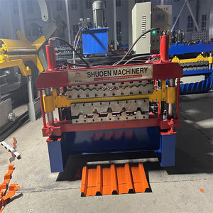 Máquina Formadora de Tejas de Piso de Lámina Trapezoidal y Corrugada de Doble Capa con Motor y Rodamiento 220V/380V - Product Image 1