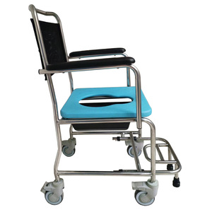 Multifunctional <b>Commode</b> <b>Chair</b> Stainless Steel With Wheels Toilet <b>Chair</b> For Elderly Bathroom Use - Product Image 2