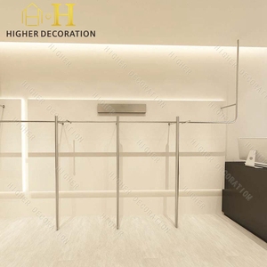 ชั้นวางเสื้อผ้าที่มีล้อสำหรับวางเสื้อผ้าที่มีล้อสำหรับวางเสื้อผ้าที่ร้านทำจากเฟอร์นิเจอร์เพื่อความงามแบบทันสมัย - Product Image 4