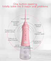 Hydropulseur sans fil pour les dents, 3 modes, réservoir télescopique de 300 ml, hydropulseur dentaire portable rechargeable, irrigateur buccal