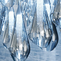 Grand Hôtel Moderne Designer de Luxe OEM & ODM Lustre en Verre de Murano Soufflé Pendentif en Cristal Led pour Éclairage