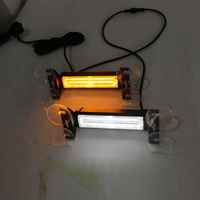 Luz LED estroboscópica DE EMERGENCIA ámbar blanco 12V Barra de luz de advertencia de parabrisas cubierta de tablero luz intermitente lámpara de seguridad de peligro para vehículos
