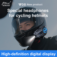 Intercom de moto étanche IP56, autonomie de 18h, communication sans fil, casques de moto avec écran