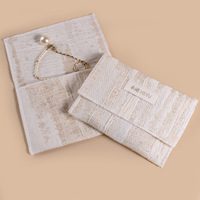 Petite pochette à bijoux en coton 100% naturel, imprimée sur mesure avec logo, pochette à bijoux pour boucles d'oreilles, bracelet