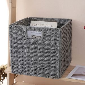 <b>Foldable</b> Rattan-Style Hand-Woven Rustic Storage <b>Basket</b> for <b>Laundry</b> Underwear Toys & Snacks - Product Image 3