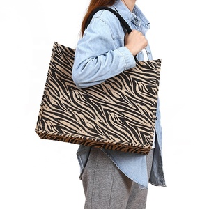 Sympathybag Grand Fourre-Tout en Jute Naturel Écologique Imprimé Personnalisé Réutilisable Sac de Plage Shopper Plaine avec Logos-Vente en Gros - Product Image 6