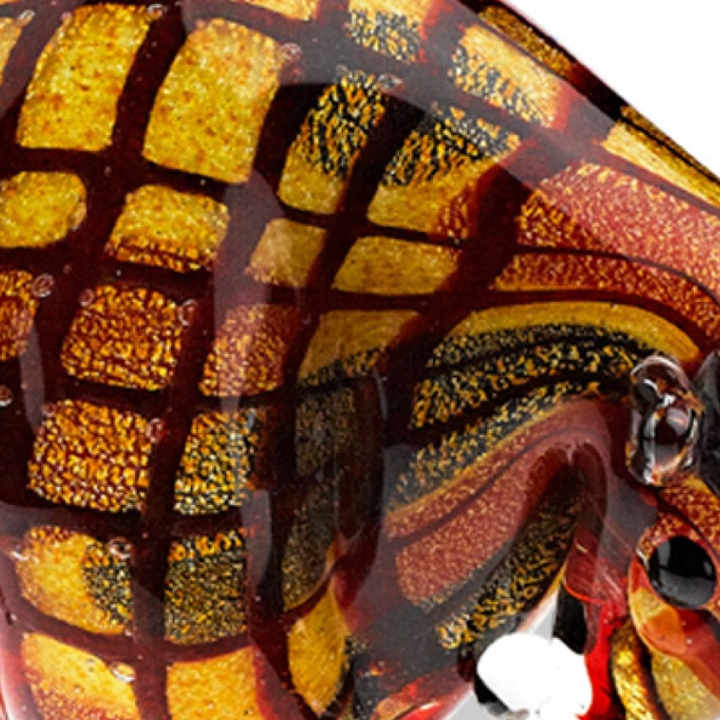 HMS 9\" Tabletop Sculpture Clear Brown and Black Murano Glass Bull Figurine Eye-catching Sculpture Category Product