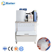 Machine à glace en flocons Koller 1 tonne, en acier inoxydable 304/316, machine à glace industrielle à eau de mer pour le refroidissement des fruits de mer