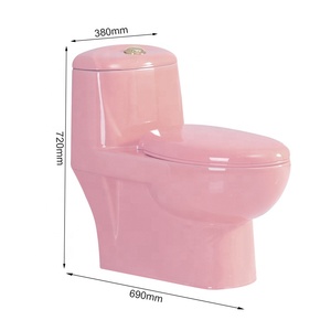 Inodoro de Cerámica de Color Negro, Naranja, Rosa, Amarillo, Azul <span class=keywords><strong>Cielo</strong></span>, Gris y Marrón con Tapa de Inodoro de Cierre Lento - Product Image 2