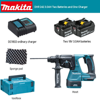 Marteau perforateur rotatif sans fil Makit DHR242 Brushless SDS-Plus avec accessoire d'extraction de poussière DX06