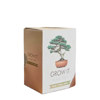 Le kit de démarrage d'arbre à bonsaï écologique de Planters' Choice comprend un marqueur de plante en bois fleurs artificielles pour boîtes d'intérieur à la maison