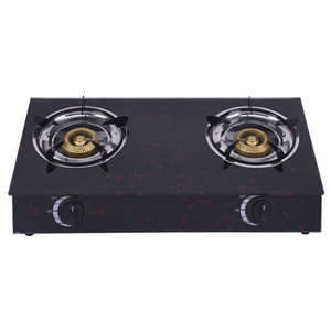 Estufa de Gas de Doble Quemador ZGBES, Superficie de Vidrio, Control por Perillas, Encendido Piezoeléctrico, Protección Contra Apagado de Llama, Portátil, Fácil de Limpiar - Product Image 1