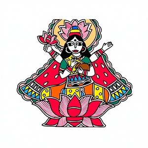 Arte Popular Indio, Pintura Madhubani, Decoración de Pared Hecha a Mano en Metal 3D, Patrimonio de Jharkand, Ojistha Industries - Product Image 1