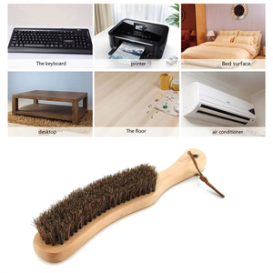 Horsehair Brush Wooden Handle Cleaning Brush for Furniture Clothes Coat Suit Lint Clothe Soft <b>Polishing</b> Tool <b>Car</b> Seat Cloth Care - Product Image 2