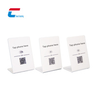 Schwarz-Weißer Blanko NFC-Displayständer mit QR-Code, Acryl-Klapptischhalterung 213 NFC-Menüständer