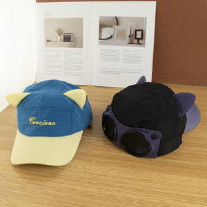 Nouveauté chapeau de pilote casquette de lunettes inversée 5 panneaux chapeaux de <span class=keywords><strong>camping</strong></span> à séchage rapide casquette de baseball à oreilles de chat de couleur assortie - Product Image 3