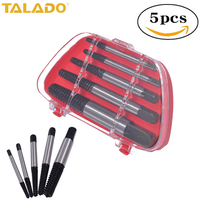 Kit d'extraction de vis/boulons cassés TALADO 5 pièces en acier à roulement, pour le retrait de vis/boulons endommagés - Vente chaude
